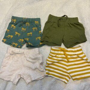 Seven pair of baby shorts, size 0-3 months